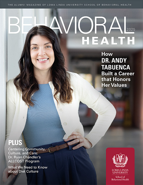 School of Behavioral Health Magazine 2025 cover with DR. ANDY TABUENCA