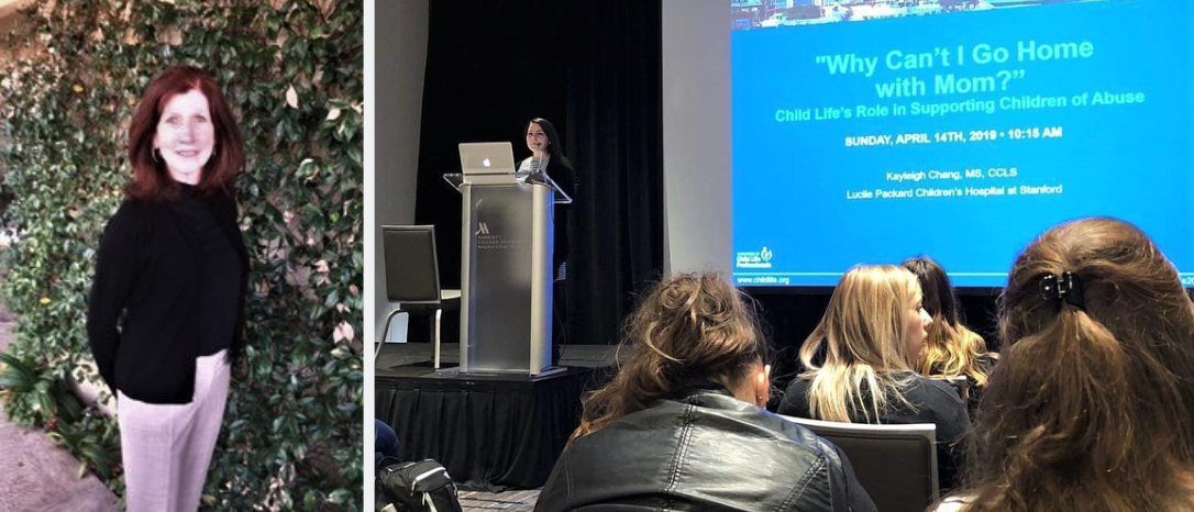 Left: Colleen Cherry; Right: Kayleigh Chang presents at ACLP 2019