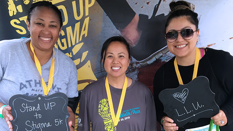 Social Work students Sophia Williams, Tori Dang, and Leslie Bautista