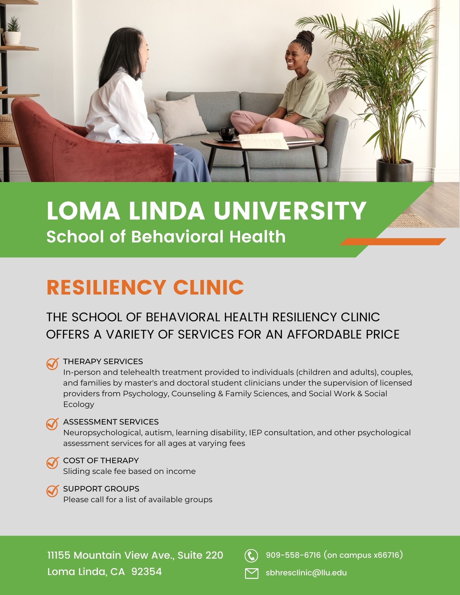 SBH Resiliency Clinic Flyer