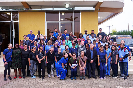 LLUH students, faculty and staff in Uganda