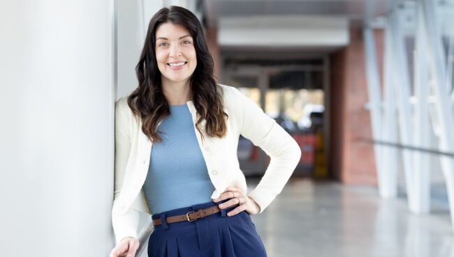 Dr. Andy Tabuenca standing in a hospital hallway