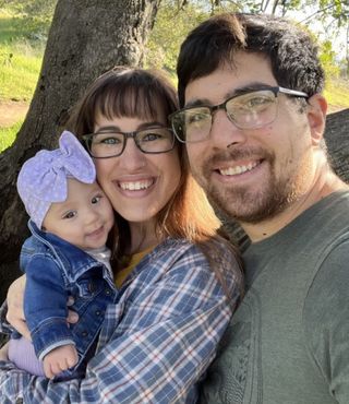 Dr. Heather Beeson hiking with her family
