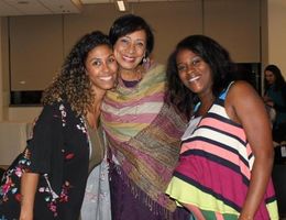 three women at alumni celebration event