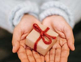 hands holding gift box