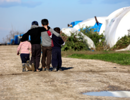 Refugee children in camp