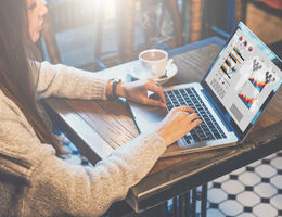 woman using laptop
